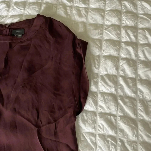 Theory burgundy silk blend blouse - Picture 2 of 6
